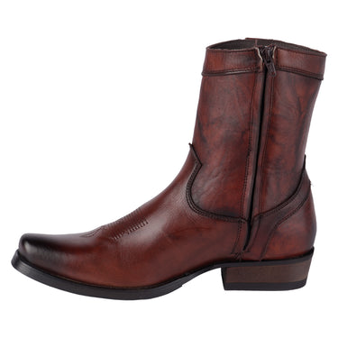 Botas Vaqueras De Piel Café Fratello Para Hombre 20248-1