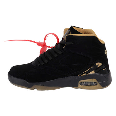 Tenis Urbanos De Media Bota Fratello Color Negro Con Oro Con Válvula De Aire Para Hombre 0004