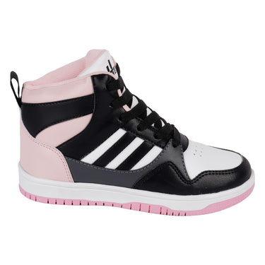 Tenis Urbano De Bota Fratello Color Negro Con Rosa Para Niña 0073