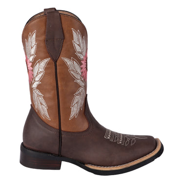 Botas Vaqueras De Piel Color Café Fratello Para Mujer 2004