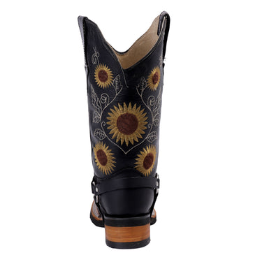 Bota Vaquera Fratello Color Negro Para Mujer 1030