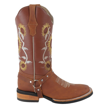 Botas Vaqueras de Piel Fratello Color Café para Mujer 1114