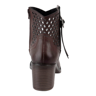 Botines Casuales de Tacón Cuadrado Alto Fratello Color Café para Mujer 0745
