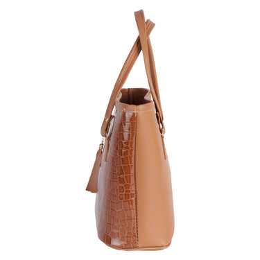 Bolso Tote Fratello Color Camel Para Mujer Bn072 Camel Craquelado Oro