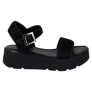 Sandalias De Cuña Fratello Color Negro Para Mujer 2457
