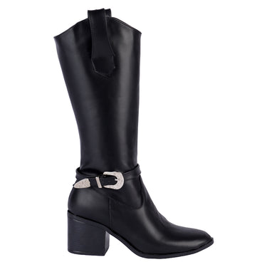 Botas De Tubo Alto Color Negro Fratello Para Mujer 0310
