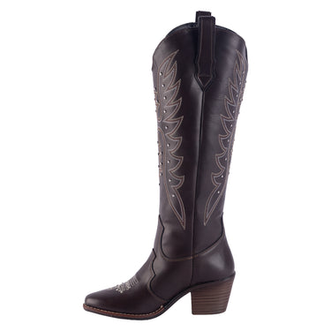 Botas Vaqueras de Tubo Alto Fratello Color Café para Mujer 1023