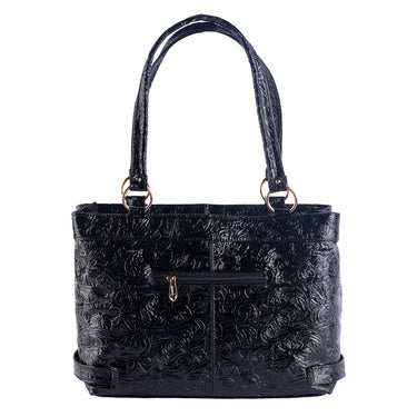 Bolsas Casuales en Piel Charol Texturizado Fratello Color Negro para Mujer BCHA59-3474