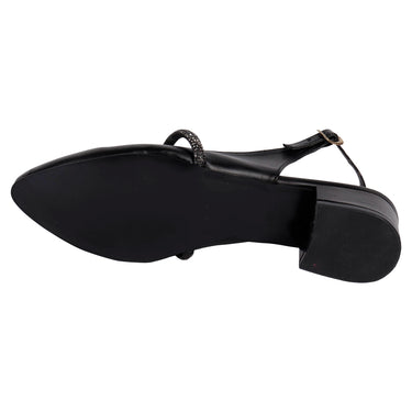 Flats Tacón Cuadrado Fratello Color Negro Para Mujer 0722