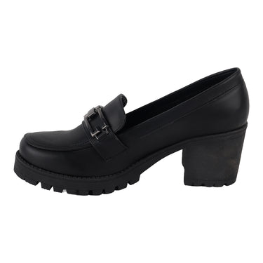 Mocasines Casuales de Tacón Cuadrado Fratello Color Negro para Mujer 1010