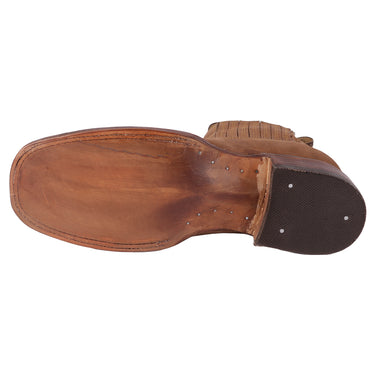 Botines Vaqueros De Piel Color Oro Para Hombre Canelo,