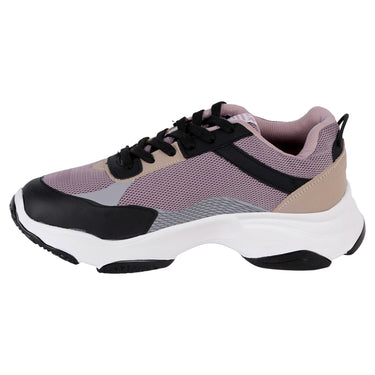 Tenis Deportivo Ligero Fratello Color Mauve Y Negro Suela Chunky Para Mujer 0306