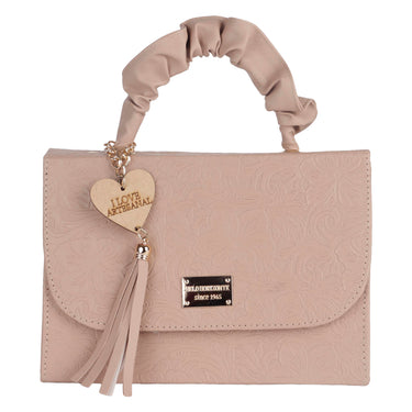 Bolso Crossbody Fratello Color Nude Para Mujer Bela Grab Nude Floreado Oro