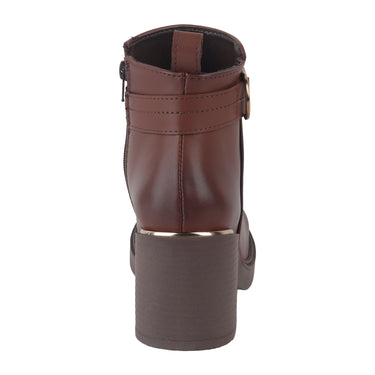 Botín Casual Fratello Color Coñac Para Mujer 0911