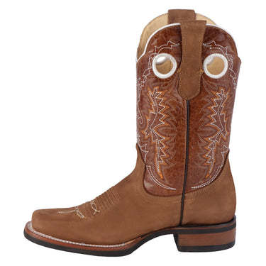 Botas Vaqueras Nobuck Color Café Fratello Para Hombre 0360