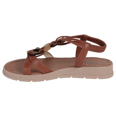 Sandalia Casual Fratello Color Café Para Mujer 0323