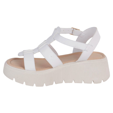 Sandalias Suela Alta Fratello Color Blanco Para Mujer 0102