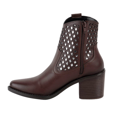 Botines Casuales de Tacón Cuadrado Alto Fratello Color Café para Mujer 0745
