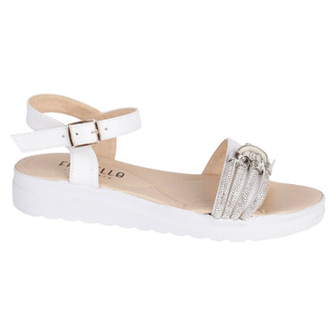 Sandalia Casual Fratello Color Blanco Para Mujer 0324 Piedra