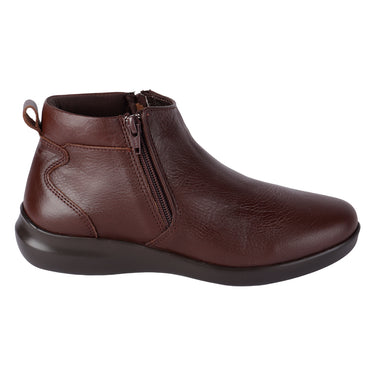 Botines Casuales De Piel Color Café Fratello Para Mujer 1506