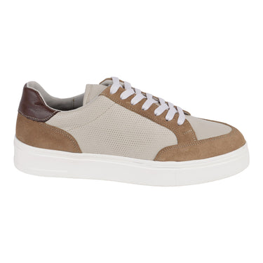 Tenis Urbanos De Piel Fratello Color Beige Y Café Para Hombre 16000
