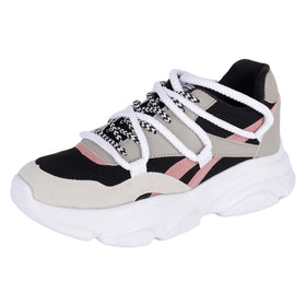 TENIS Fratello - 0518 - NEGRO GRIS CORAL - 23/26