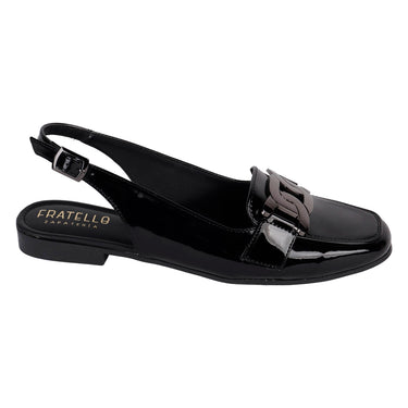 Flats Destalonados Fratello Color Negro Para Mujer 0353
