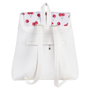 Mochila Blanca Para Dama Fratello 0m10 Cerezas Blanco Cerezas