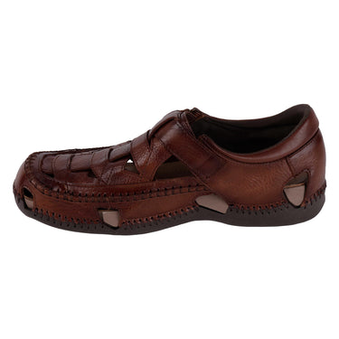 Sandalias De Piel Lobo Solo Color Café Para Hombre 6612