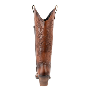 Botas Vaqueras Bordadas Fratello Color Café para Mujer 0095