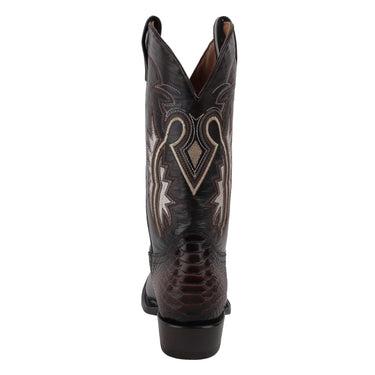 Botas Vaqueras en Piel de Pitón con Tubo Bordado Fratello Color Café para Hombre 0055