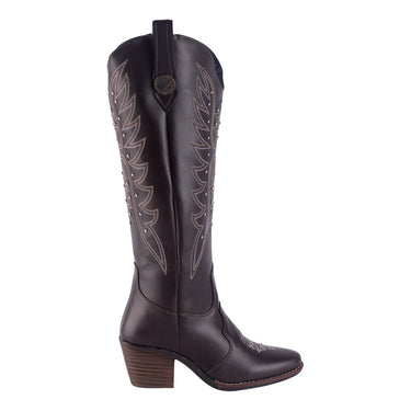 Botas Vaqueras de Tubo Alto Fratello Color Café para Mujer 1023