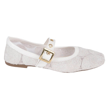 Flats De Hebilla Fratello Color Blanco Para Mujer 6008
