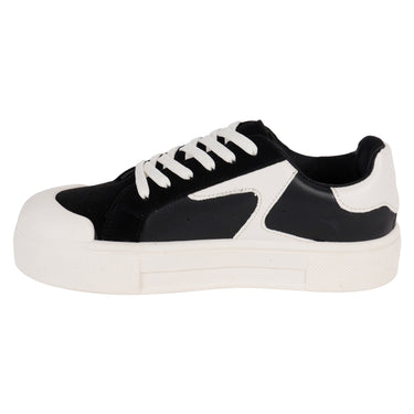 Tenis Urbanos De Suela Alta Fratello Color Negro En Combinación Con Latte Para Mujer 2515