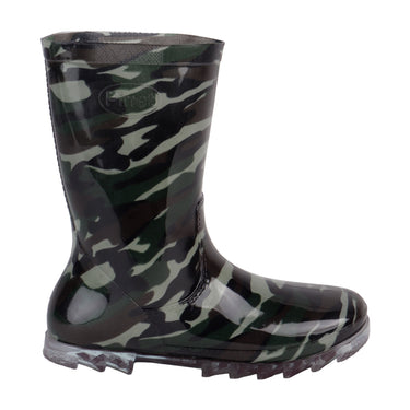 Botas de Plástico para Lluvia Fratello Color Negro con Verde para Niño MILITAR