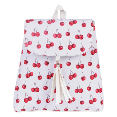 Mochila Blanca Para Dama Fratello 0m10 Cerezas Blanco Cerezas