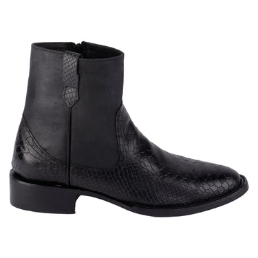 Botas Vaqueras Color Negro Fratello Para Hombre Oval Cierre
