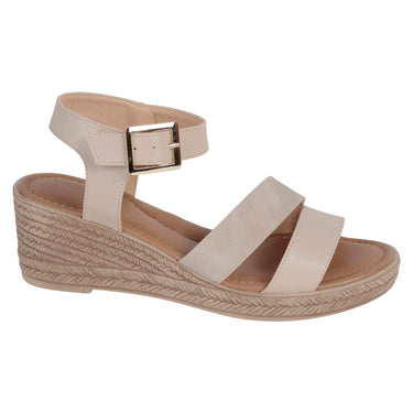 Sandalias De Cuña Fratello Color Beige Para Mujer 3408
