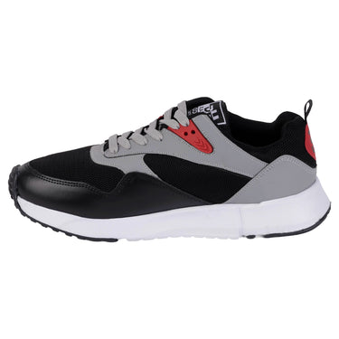 Tenis Casuales Urbanos Fratello Color Negro En Combinación Con Gris Y Rojo Para Hombre 0323