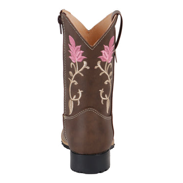 Botas Vaqueras Bordadas Color Café Fratello Para Niña 0590