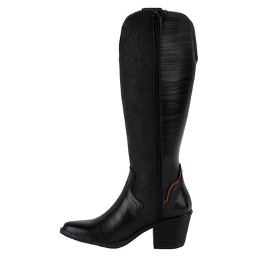 Botas Vaqueras de Tubo Alto Fratello Color Negro para Mujer 26300