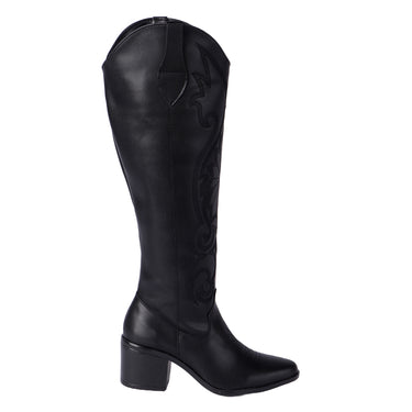 Bota Vaquera Color Negro Para Mujer 9850