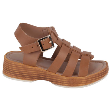 Sandalias De Piel Fratello Color Café Para Niña 1603