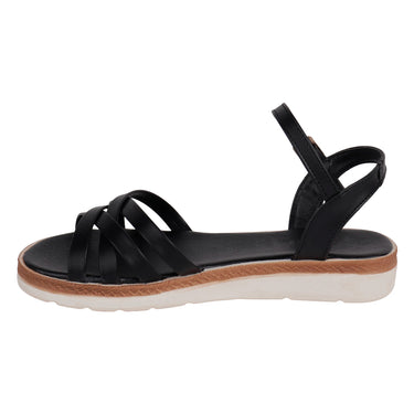 Sandalia Casual Fratello Color Negro Para Mujer 0418