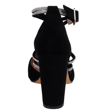 Zapatillas Elegantes Con Tira de Pedrería Fratello Color Negro para Mujer 0118