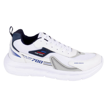 Tenis Deportivo Ligero Fratello Color Blanco Con Detalles Azul Marino Para Hombre 0700