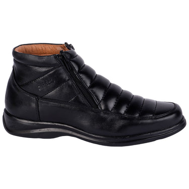 Botín Casual Para Hombre Hecho En Piel Color Negro 1091