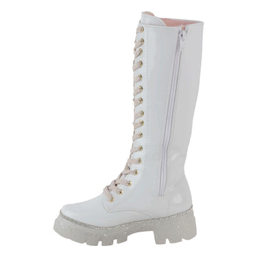 Botas Altas Con Pedrería Fratello Blanco Para Niña 0042