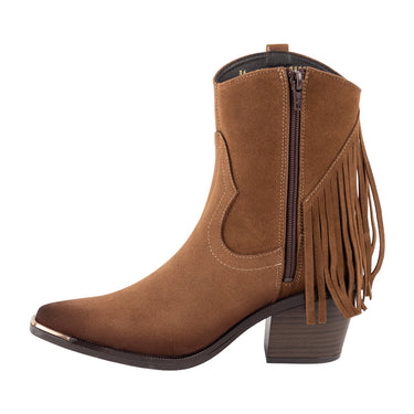 Botines Vaqueros Fratello Color Camel Para Mujer 6307