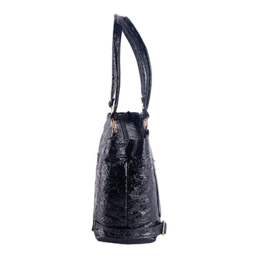 Bolsas Casuales en Piel Charol Texturizado Fratello Color Negro para Mujer BCHA59-3474